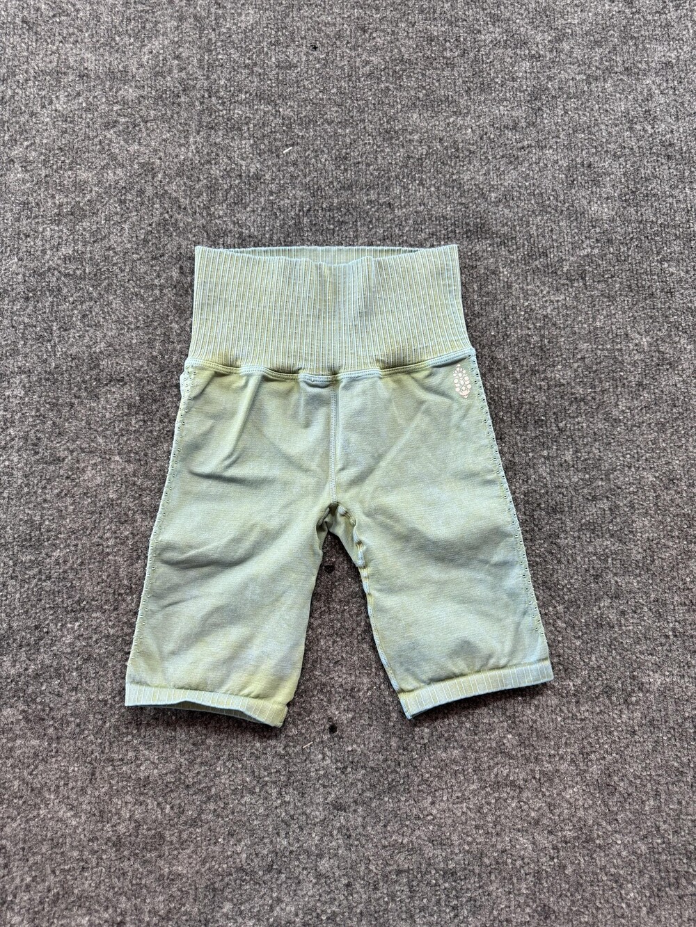 FP Movement Biker Shorts Womens XS/S Green High Waist Seamless Yoga 7 Inseam
